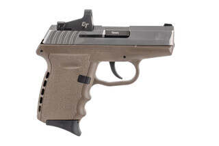 SCCY CPX2 9mm subcompact pistol with red dot sight and fde frame